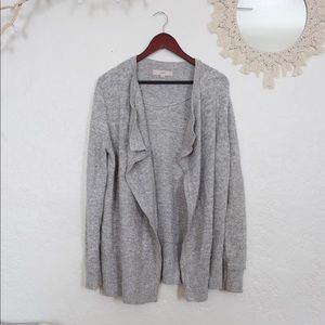 Loft open grey sweater cardigan size M